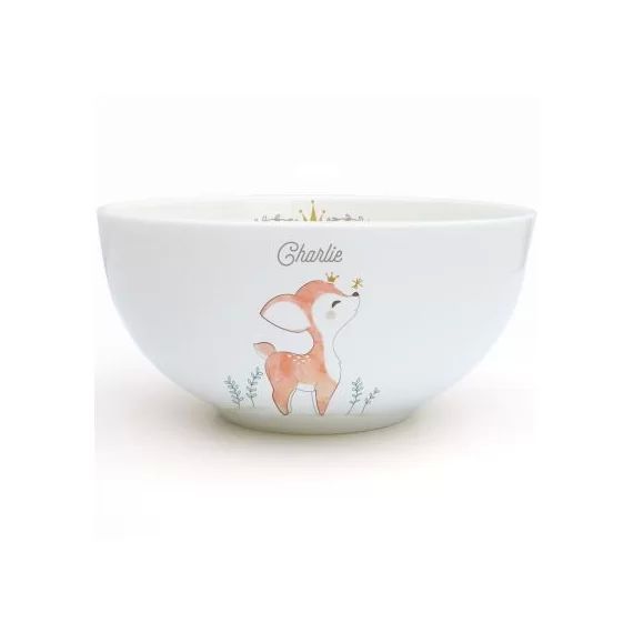 Bol en porcelaine Petit Faon (personnalisable)