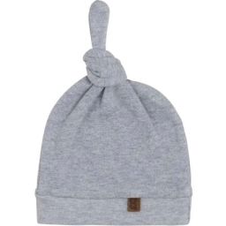 Bonnet noué en coton bio Melange gris (0-3 mois)