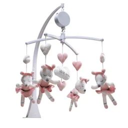 Mobile musical en coton Rose rose