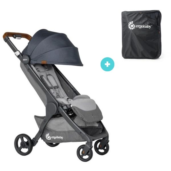 Poussette Ergobaby Metro+ Deluxe – London Grey + Sac de Transport (Offert)
