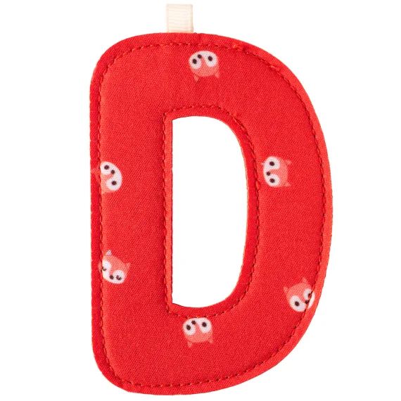Lettre en tissu à suspendre D (9,5 cm)