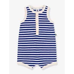 Combinaison courte en bouclette PETIT BATEAU bleu vif bicolor/multicolor