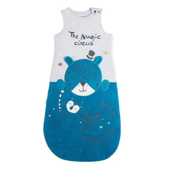 Gigoteuse d&rsquo;hiver en velours Jungle Jungle bleu