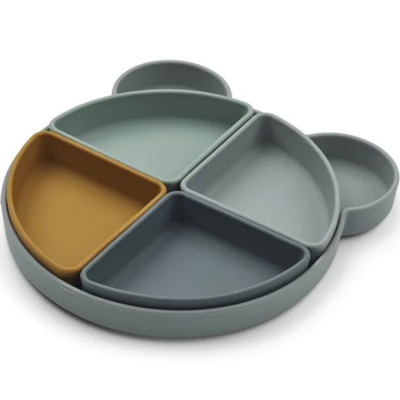 Assiette à compartiments Arne Mr Bear Blue fog multi mix
