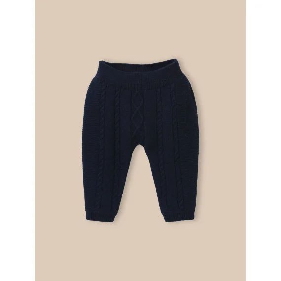 Ensemble Torsadé En Tricot Bleu Grise