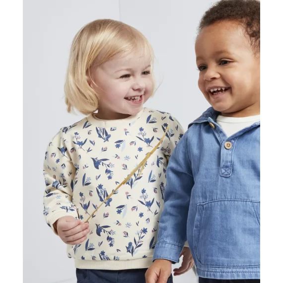 Sweat écru bébé fille imprimé fleuri –  – Soldes