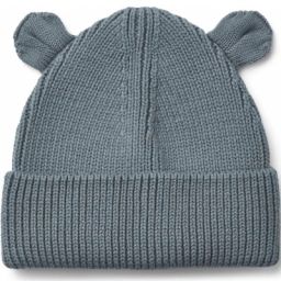 Bonnet ours en coton bio Gina Whale blue (9-12 mois)
