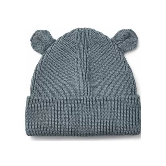 Bonnet ours en coton bio Gina Whale blue (9-12 mois)