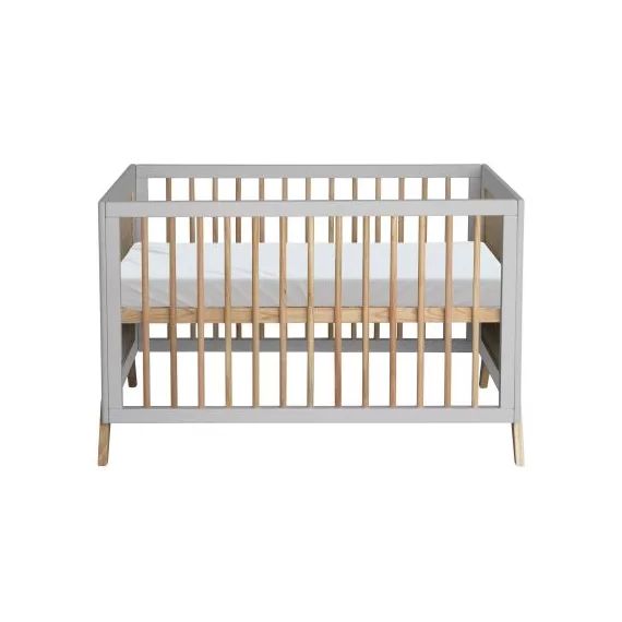 Pack duo lit bébé évolutif et côtés de lit Marelia gris lune (60 x 120 cm)