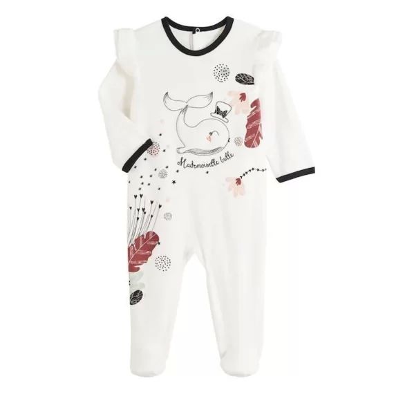 Pyjama bébé en velours Bulle blanc
