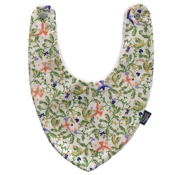 Bavoir bandana – Oiseaux roses et bleus multicolore