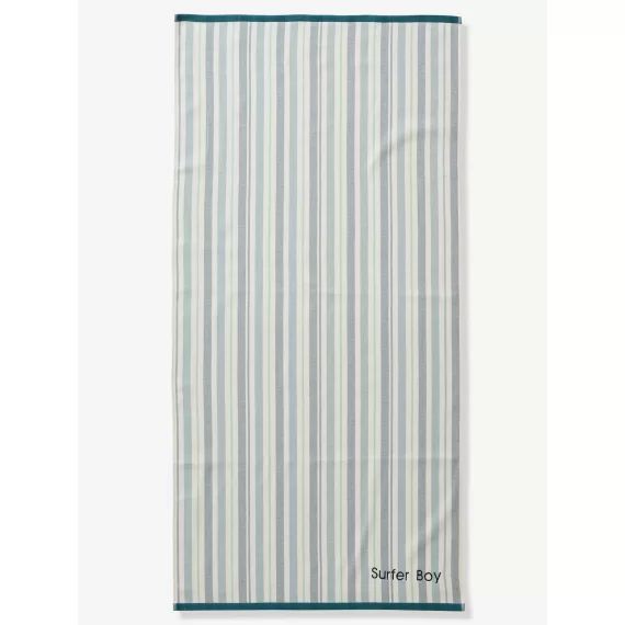 Serviette de plage / de bain fouta personnalisable rayé bleu