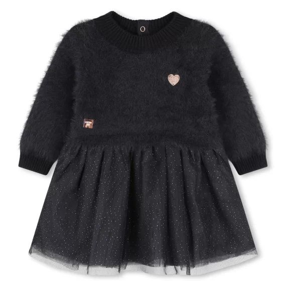 Robe de cérémonie bi-matière Fille Violet