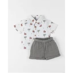 Set Chemise Avec Short Coton Vert