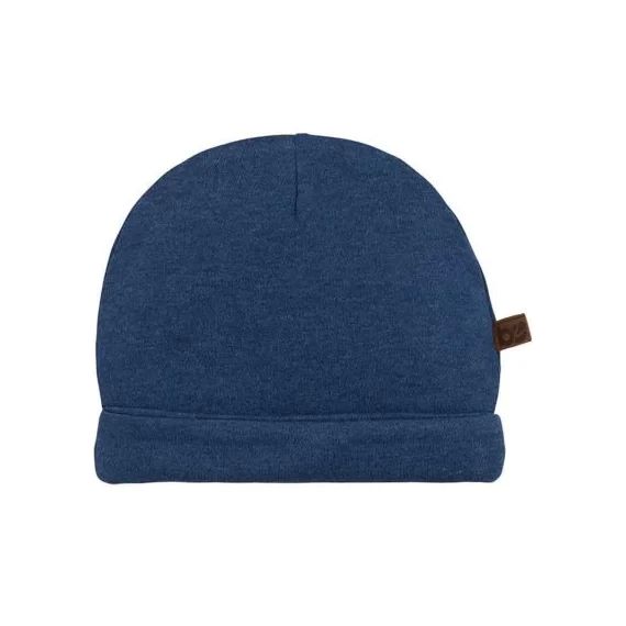 Bonnet bébé en coton bio Melange bleu jeans (0-3 mois)