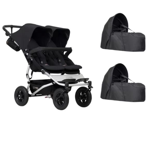 Poussette Double Mountain Buggy Duet V3.2 – Black + 2 Cocoon V2