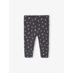 Legging bébé imprimé en maille côtelée anthracite