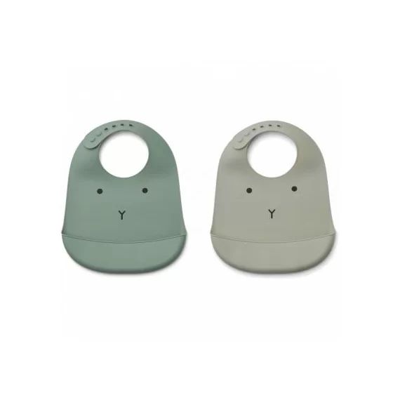 Lot de 2 bavoirs à poche Tilda lapin mint mix