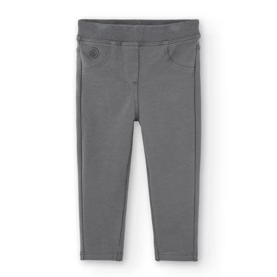 Pantalon De Sport Uni En Molleton Élastique Gris