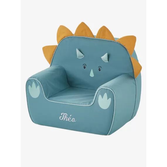 Fauteuil en mousse dino Triceratops bleu