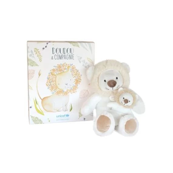 Coffret peluche lion Bébé & moi UNICEF (25 cm)
