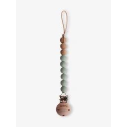 Cordon attache-sucette MUSHIE Eva en silicone gris/vert