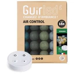 Guirlande lumineuse boules coton LED USB – Télécommandée -Veilleuse bébé 2h –  4 intensités – 16 boules 1,6m – Romonia marron