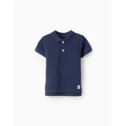 Polo En Coton Bleu Foncé