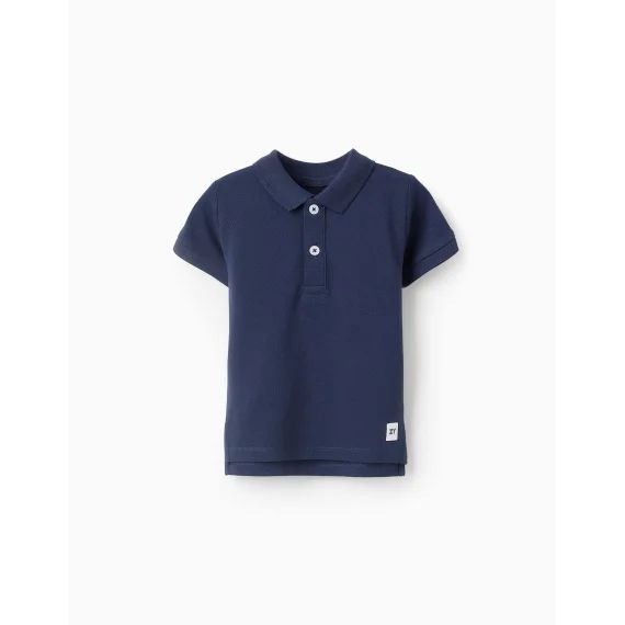 Polo En Coton Bleu Foncé