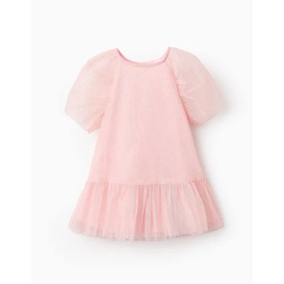 Robe En Tulle Ornée De Paillettes Rose Clair