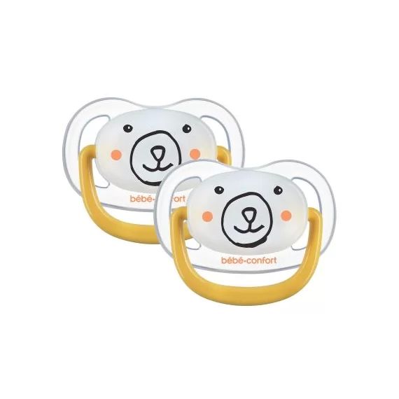 Lot de 2 sucettes physiologiques phosphorescentes Air confort Bear (6-18 mois)