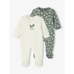 Lot de 2 dors-bien naissance écureuil en interlock vert