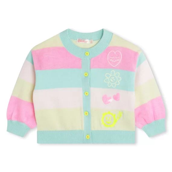 Cardigan en tricot rayé Fille