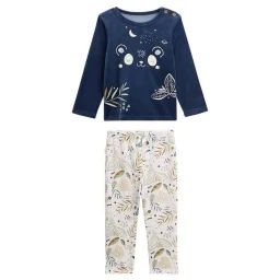 Pyjama bébé 2 pièces en velours Tropic Moon bleu