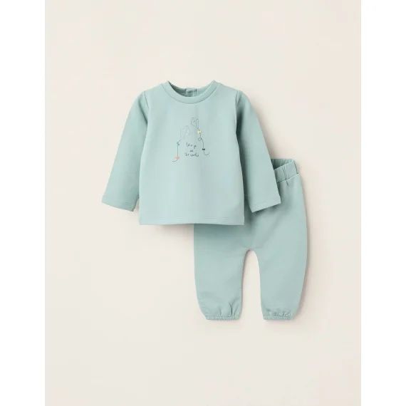 Sweatshirt + Pantalon Grattés Vert Clair
