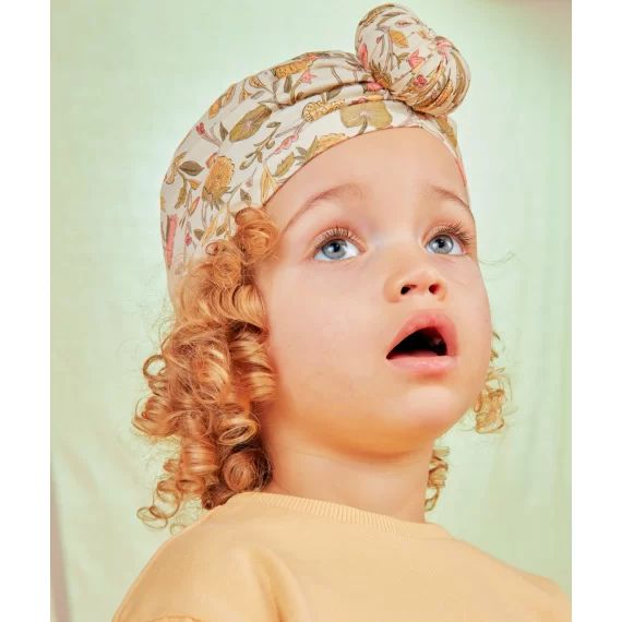 Turban bébé fille en coton et imprimé floral