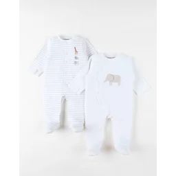 Set De 2 Pyjamas Bébé Jersey Blanc