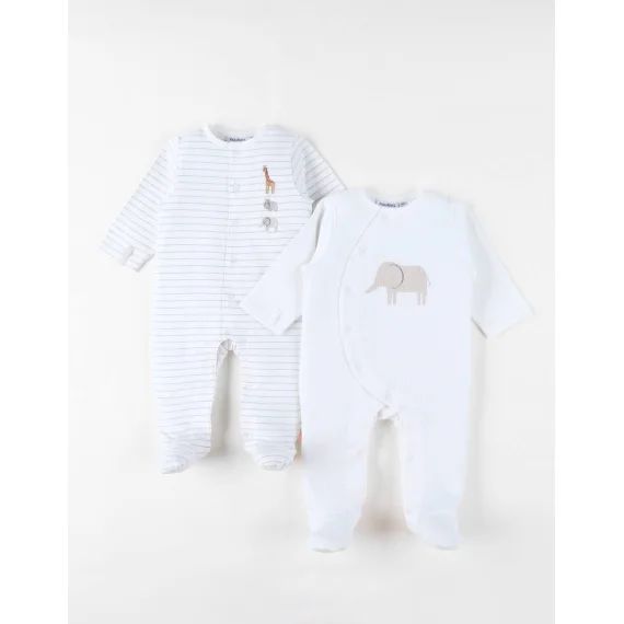 Set De 2 Pyjamas Bébé Jersey Blanc
