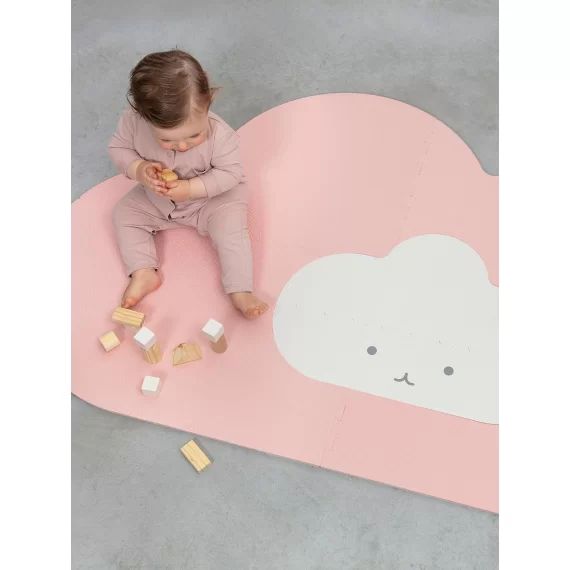 Tapis d&rsquo;éveil Nuage Small – QUUT rose poudre