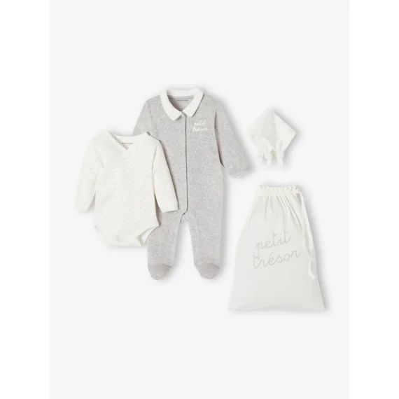 Kit naissance 6 Pièces gris chiné