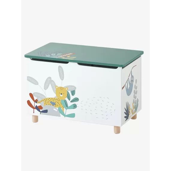 Coffre à jouets Jungle Paradise blanc / vert
