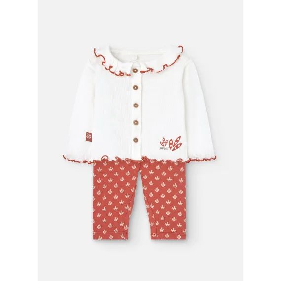 Ensemble T-shirt Avec Volants Et Leggings Blanc