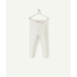 Legging bébé fille blanc en coton biologique –  – Soldes