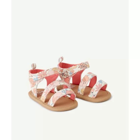 Chaussons style sandales bébé fille imprimés floraux –  – Soldes