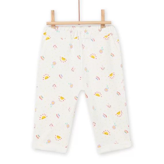 Jogging Écru À Pois Et Imprimé Fantaisie Bébé Fille