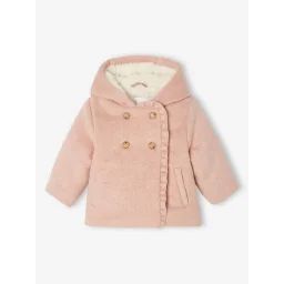 Manteau Drap De Laine Bébé Un manteau chaud et confortable pour affronter l’hiver ! rose