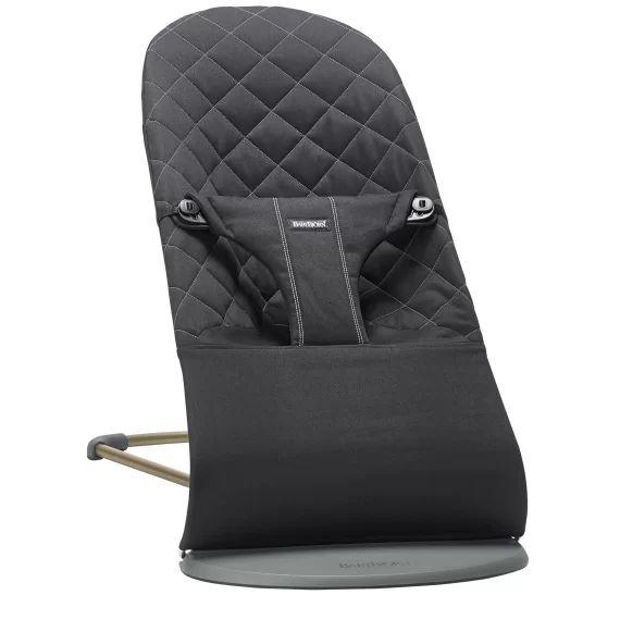 Transat Bliss – Noir / Coton, matelassage Classique / Gris foncé