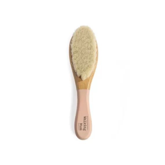 Brosse bébé en bois rose