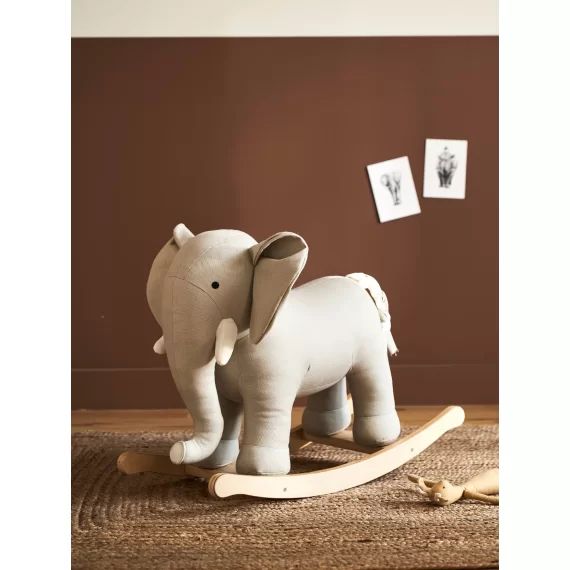 Eléphant à bascule en bois FSC® multicolore
