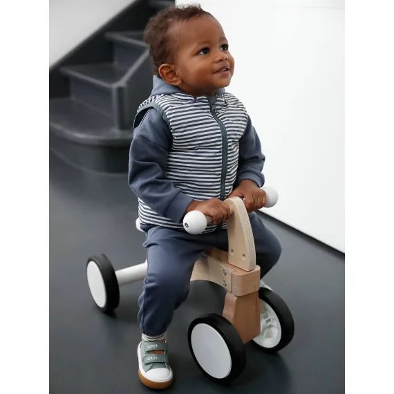 Doudoune sans manches réversible bébé bleu grisé